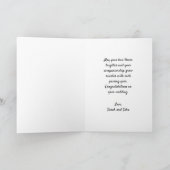 Elegant zwart en goud Damask Shaadi Mubarak Kaart (Binnen)
