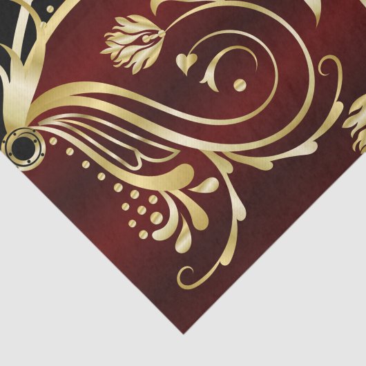 Elegant, zwart en goud, damesje tissuepapier (Detail)