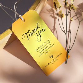 Elegant Zwart en Goud Dank u gunst Cadeaulabel