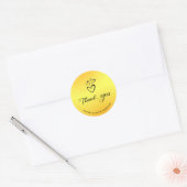Elegant Zwart en Goud Dank u Ronde Sticker (Envelop)