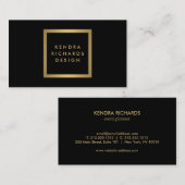 Elegant zwart en goud designer Visitekaartje (Voorkant / Achterkant)