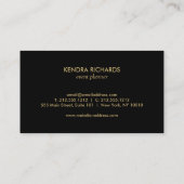 Elegant zwart en goud designer Visitekaartje (Achterkant)