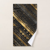 Elegant zwart en goud diagonaal gestreept bad handdoek (Handdoek)