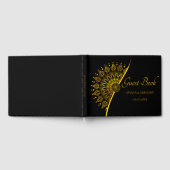 Elegant zwart en goud eenvoudige klassieke bruilof gastenboek (Volledig)