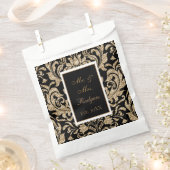 Elegant Zwart en Goud Faux Glitter Bruiloft Bedankzakje (Geknipt)