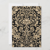 Elegant Zwart en Goud Faux Glitter Bruiloft Kaart (Achterkant)
