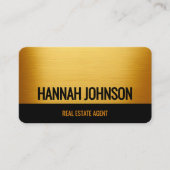 Elegant zwart en goud geborsteld metaal Visitekaar Visitekaartje (Voorkant)