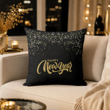 Elegant Zwart en Goud Gelukkig Nieuwjaar