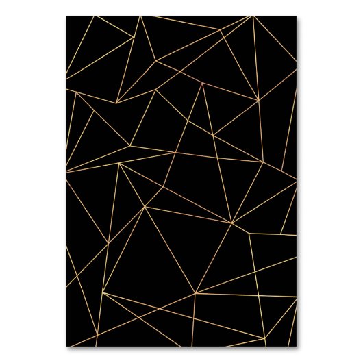 Elegant Zwart en Goud Geometrisch Lijst Bruiloft Kaart (Achterkant)