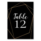 Elegant Zwart en Goud Geometrisch Lijst Bruiloft Kaart (Voorkant)