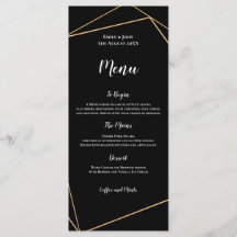 Elegant Zwart en Goud Geometrisch Lijst Bruiloft