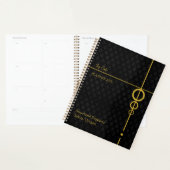 Elegant Zwart en Goud Gepersonaliseerd Planner (Display)