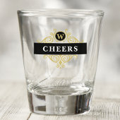 Elegant Zwart en Goud Gepersonaliseerd Shot Glas