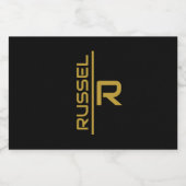 Elegant Zwart en Goud Gepersonaliseerde Groomsmen Likeurfles Etiket (Enkel label)