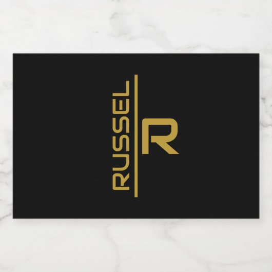 Elegant Zwart en Goud Gepersonaliseerde Groomsmen Likeurfles Etiket (Enkel label)