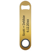 Elegant Zwart en Goud Gepersonaliseerde Groomsmen Speed Flessenopener (Achterkant)