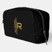 Elegant Zwart en Goud Gepersonaliseerde Groomsmen Toilettasje (Rechterhoek)