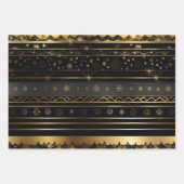 Elegant zwart en goud gestreept Collectie Inpakpapier Vel (Voorkant 2)