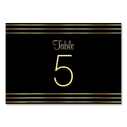 Elegant Zwart en Goud Glamoureuze Sjabloon Modern Kaart (Voorkant)