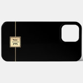 Elegant zwart en goud glanzend professioneel monog Case-Mate iPhone case (Achterkant (horizontaal))