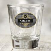 Elegant Zwart en Goud Glen Plaid Gepersonaliseerd Shot Glas