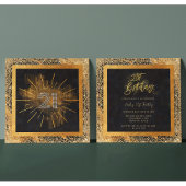 Elegant zwart en goud glitter 21e verjaardagsfeest kaart