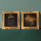 Elegant zwart en goud glitter 70ste verjaardagsfee kaart