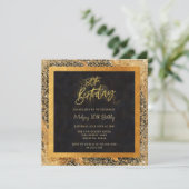 Elegant zwart en goud glitter 80ste verjaardagsfee kaart (Staand voorkant)