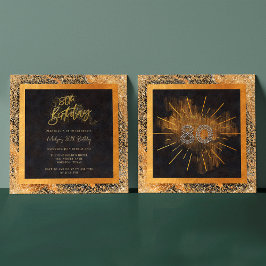 Elegant zwart en goud glitter 80ste verjaardagsfee kaart