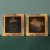 Elegant zwart en goud glitter 85e verjaardagsfeest kaart