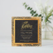 Elegant zwart en goud glitter 90ste verjaardagsfee kaart (Staand voorkant)