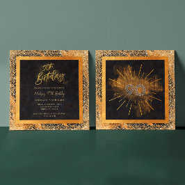 Elegant zwart en goud glitter 90ste verjaardagsfee kaart