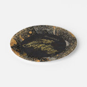 Elegant zwart en goud glitter 90ste verjaardagsfee papieren bordje (Gekanteld)