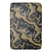Elegant zwart en goud Glitter Agaat Patroon Badmat (Voorkant Verticaal)