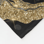 Elegant zwart en goud Glitter Agaat Patroon Fleece Deken (Hoek)