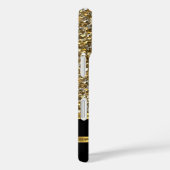 Elegant Zwart en Goud Glitter Case-Mate iPhone Case (Achterkant / Rechts)