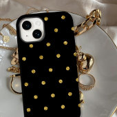 Elegant zwart en goud Glitter Dot Patroon Case-Mate iPhone Case