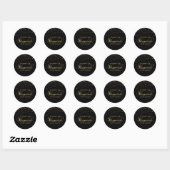 Elegant Zwart en Goud Glitter Masquerade Party Ronde Sticker (Vel)
