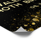 Elegant zwart en goud glitter neongloed welkom poster (Hoek)