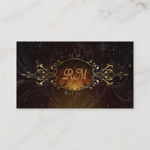 Elegant Zwart en Goud  Goud Kant Lijst 2 Visitekaartje