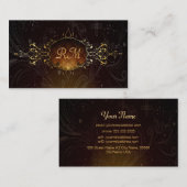 Elegant Zwart en Goud Goud Kant Lijst 2 Visitekaartje (Voorkant / Achterkant)