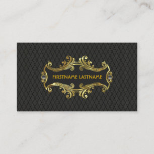 Elegant Zwart en Goud Goud Kant Lijst Visitekaartje