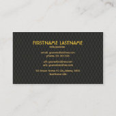 Elegant Zwart en Goud  Goud Kant Lijst Visitekaartje (Achterkant)