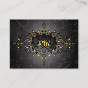 Elegant Zwart en Goud Goud Kant Lijst Visitekaartje