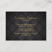 Elegant Zwart en Goud  Goud Kant Lijst Visitekaartje (Achterkant)