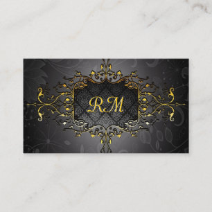 Elegant Zwart en Goud Goud Kant Lijst Visitekaartje