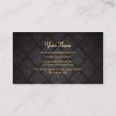 Elegant Zwart en Goud Goud Kant Lijst Visitekaartje (Achterkant)