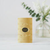Elegant Zwart en Goud  Goud Kant Lijst Visitekaartje (Staand voorkant)