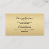 Elegant Zwart en Goud  Goud Kant Lijst Visitekaartje (Achterkant)