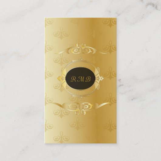 Elegant Zwart en Goud  Goud Kant Lijst Visitekaartje (Voorkant)